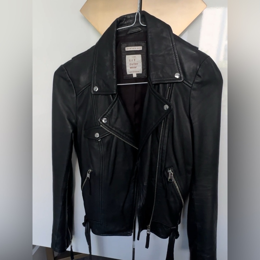 Black Genuine Sheep Leather Moto Jacket